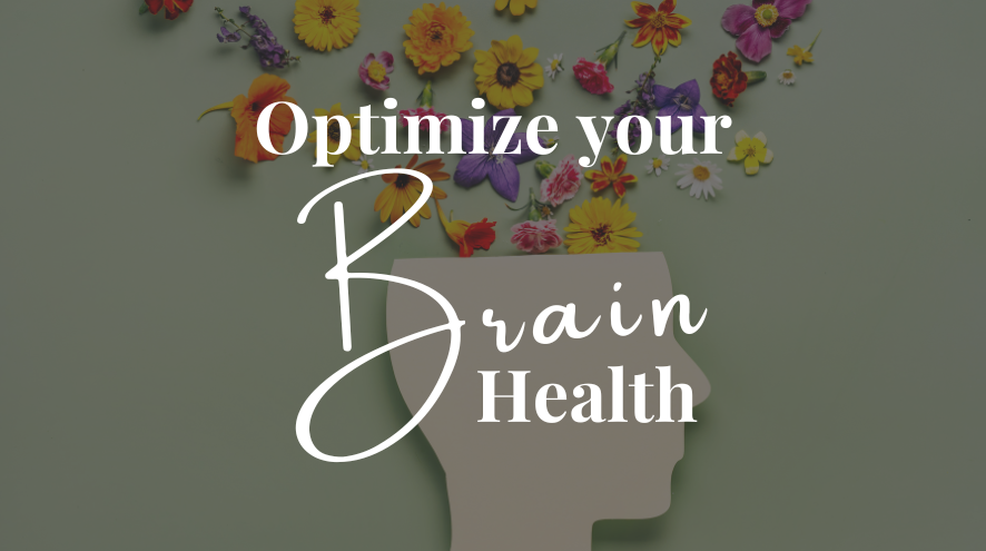 Banner with caption to optimize brain health