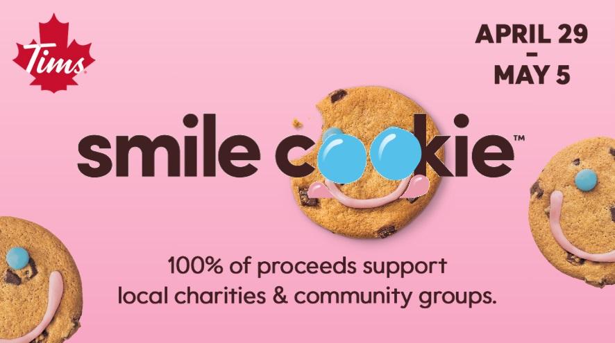 Tim Hortons Smile Cookies - April 28th to May 5th