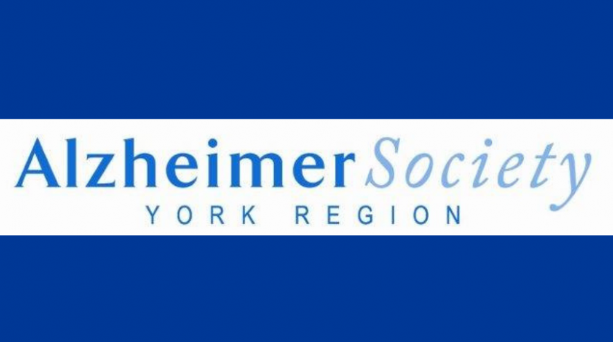 Logo for Alzheimer Society of York Region on a blue background.