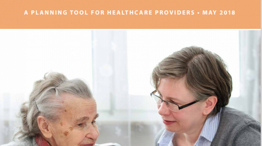 Front cover image of the Caregiver Support Framework with a senior woman with a younger woman.
