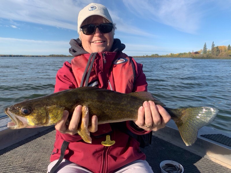 Debby Kerr holding a fish