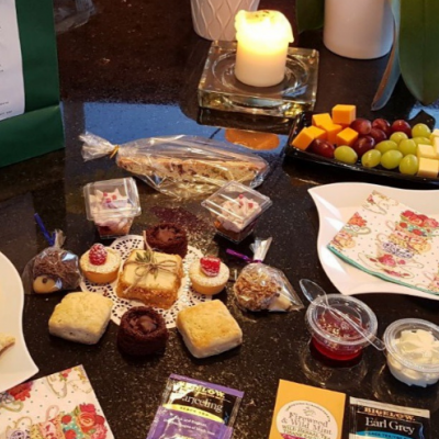 forget-me-not-tea table spread