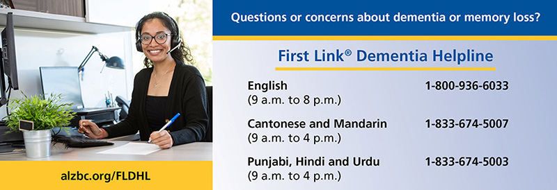 First Link Dementia Helpline phone numbers
