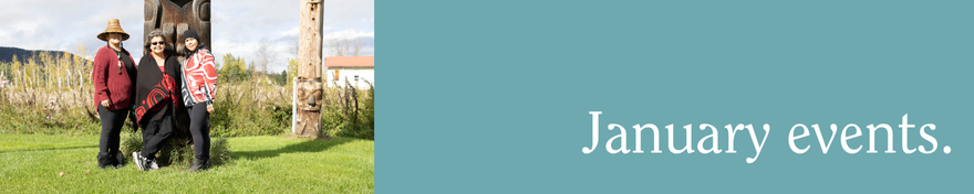 Photo of Kay, Dustie and Melody. Text reads "january events"