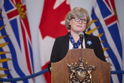 Honourable Minister of Health, Josie Osborne, speaking at the 2026 Legislature Luncheon.