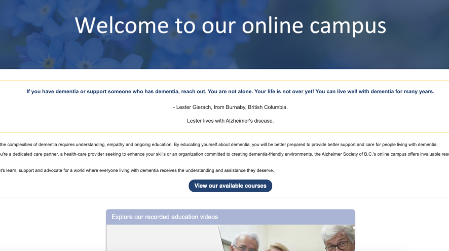 Online campus screen