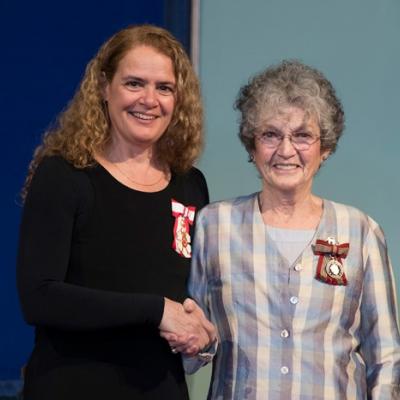 Marg Monro, pictured receiving the Governor General’s Sovereign’s Medal for Volunteers in 2018.