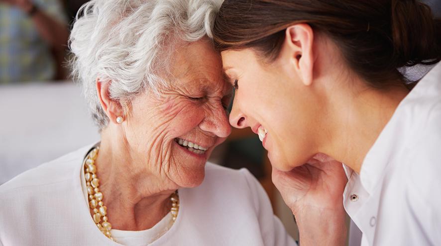 Two women sharing a nice embrace.