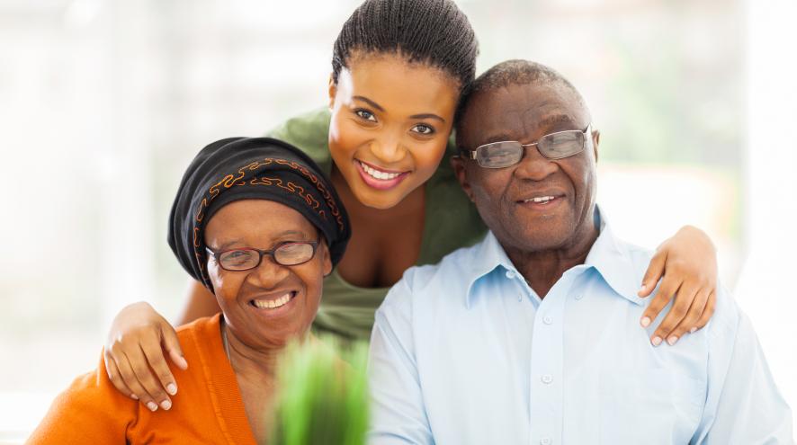 intergenerational Black family smiling