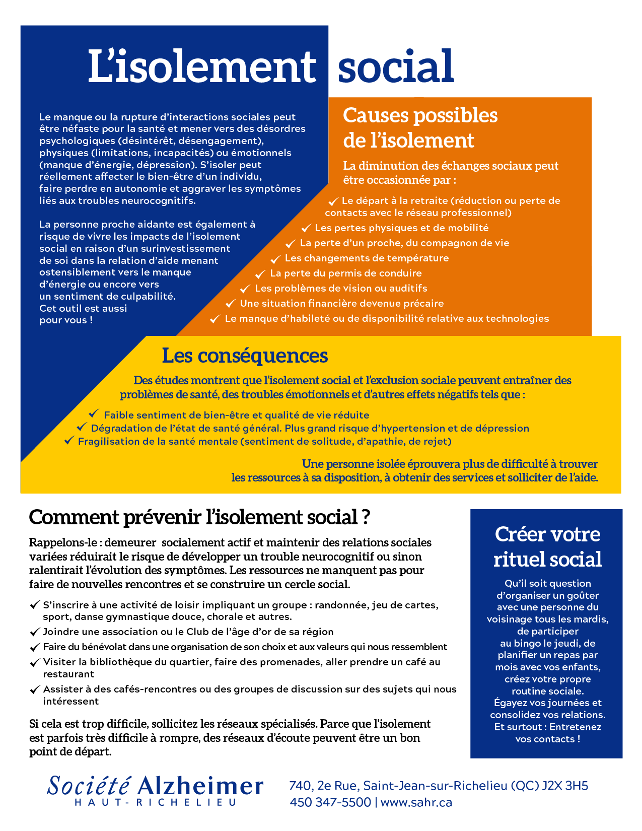 Aide-mémoire : l'isolement social