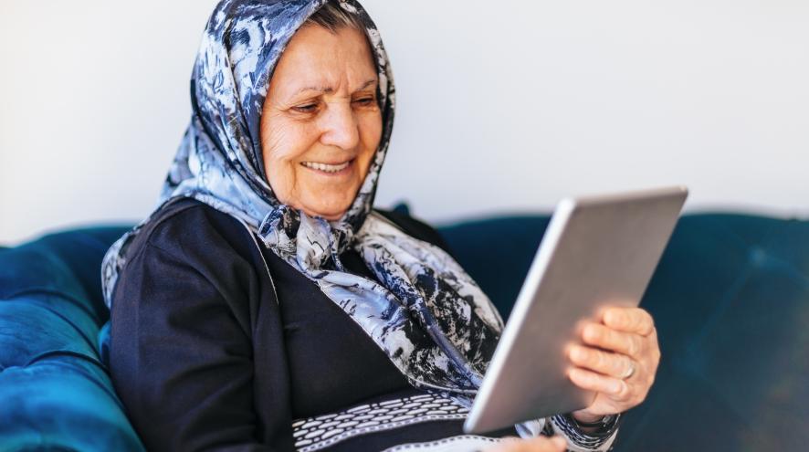 Woman using tablet