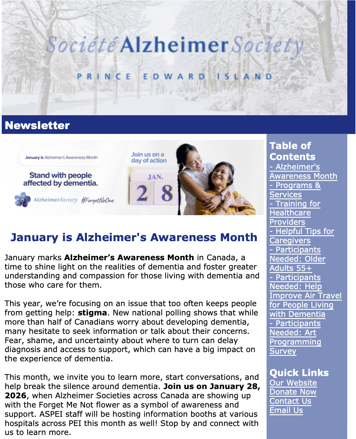 Newsletter cover photo