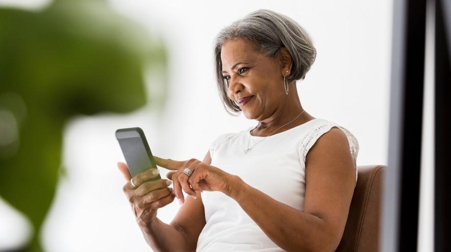 Woman using her phone