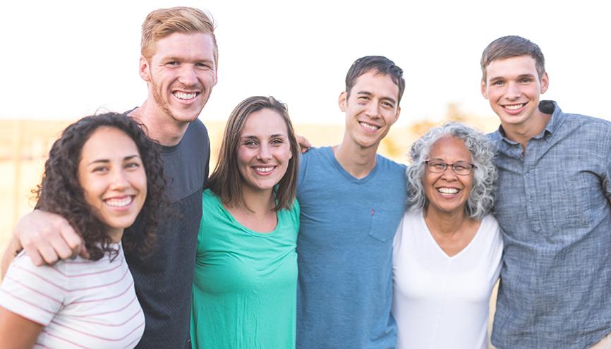 Group of smiling friends.