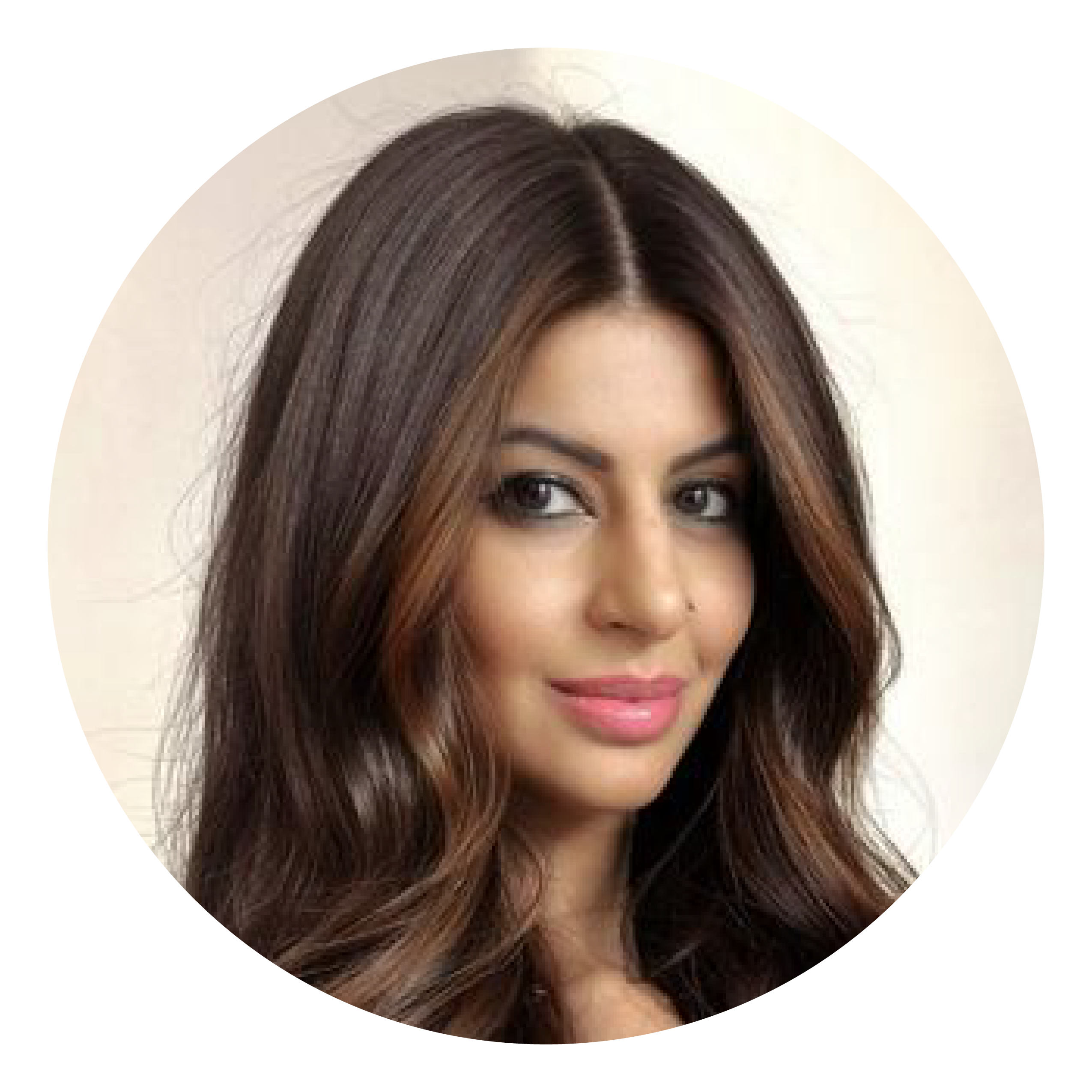A woman with brown eyes and long brown hair