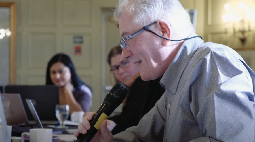 Roger Marple at an ASRP panel, speaking in his role as a Citizen Reviewer.