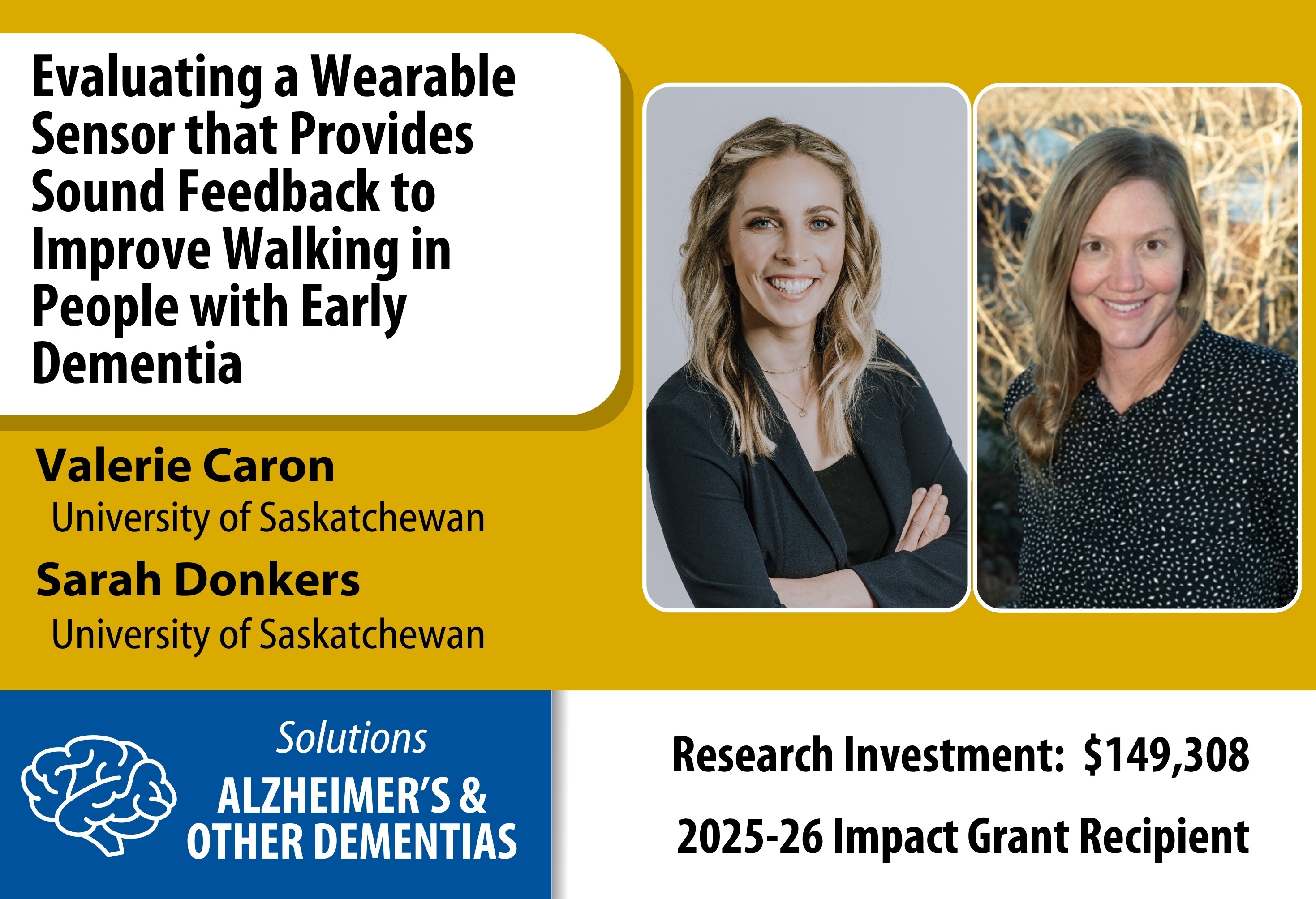Photos of Valerie Caron and Sarah Donkers with text that notes the title of their research study.