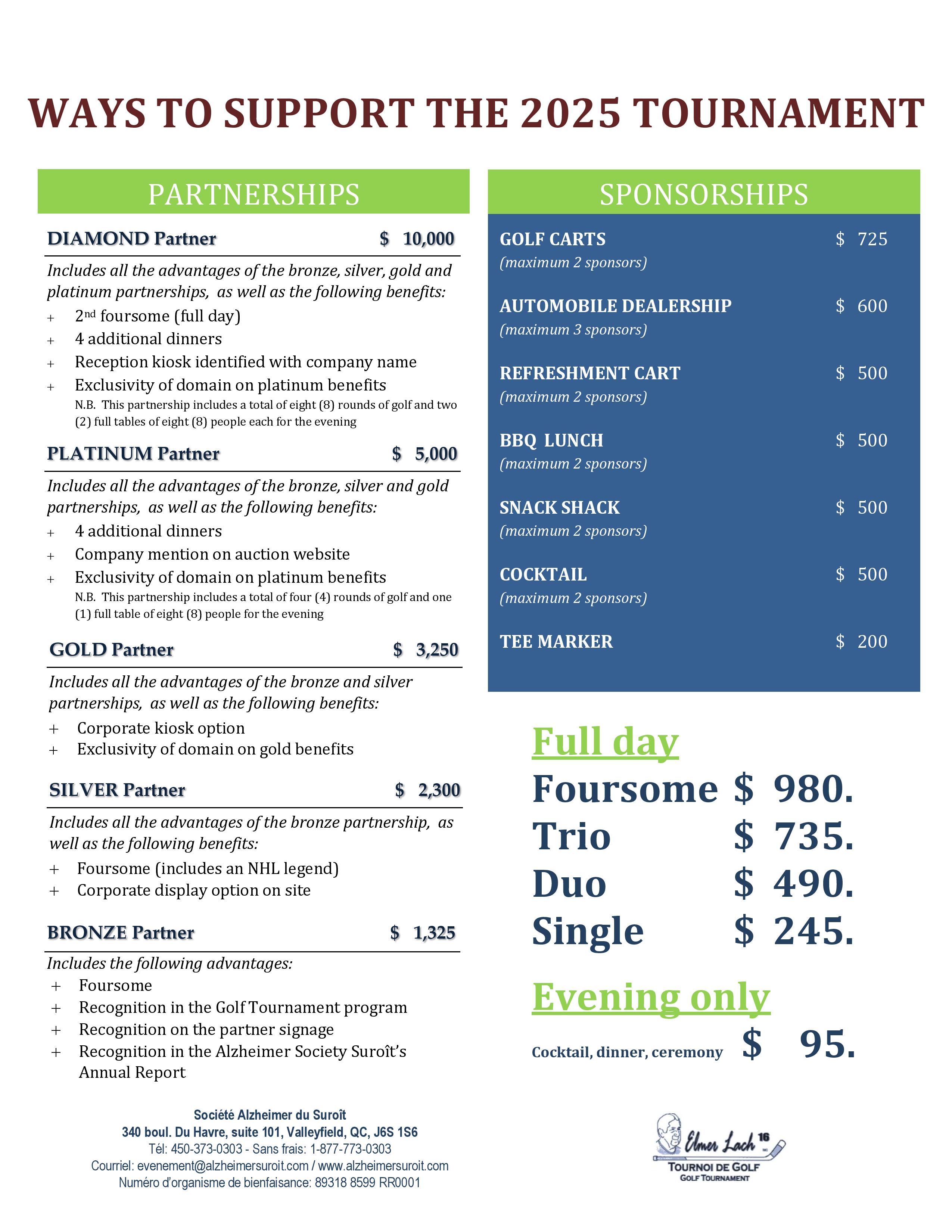 Golf 2025 sponsorship options