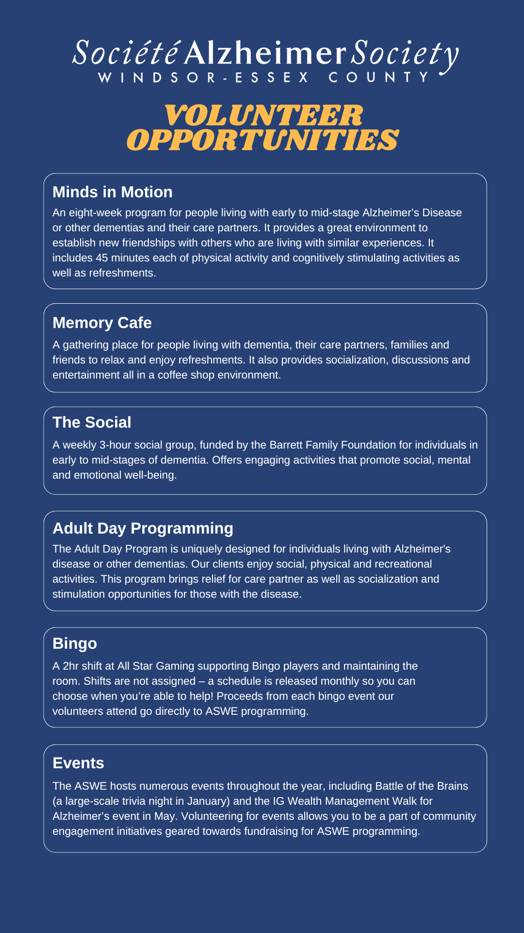 Volunteer Opportunities Flyer